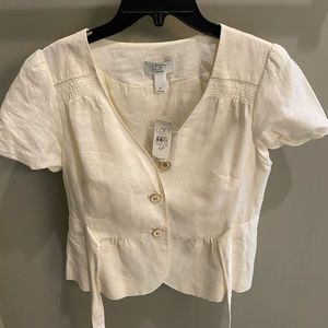 Loft cream short sleeve blazer. 6P new
